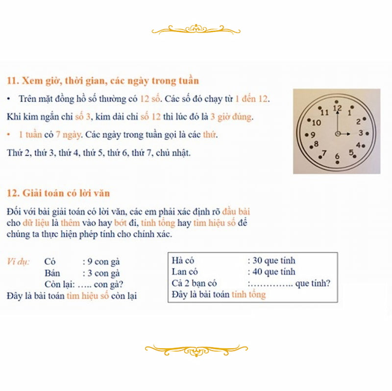 xem giờ và ngày trong tuần